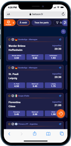 betsson meilleur site paris sportif en ligne france